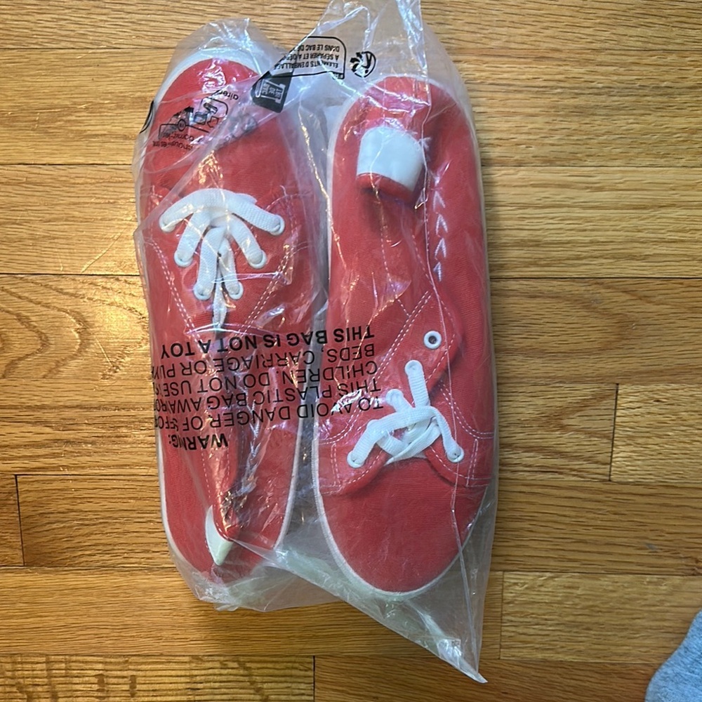 Red Canvas Sneakers with White Laces